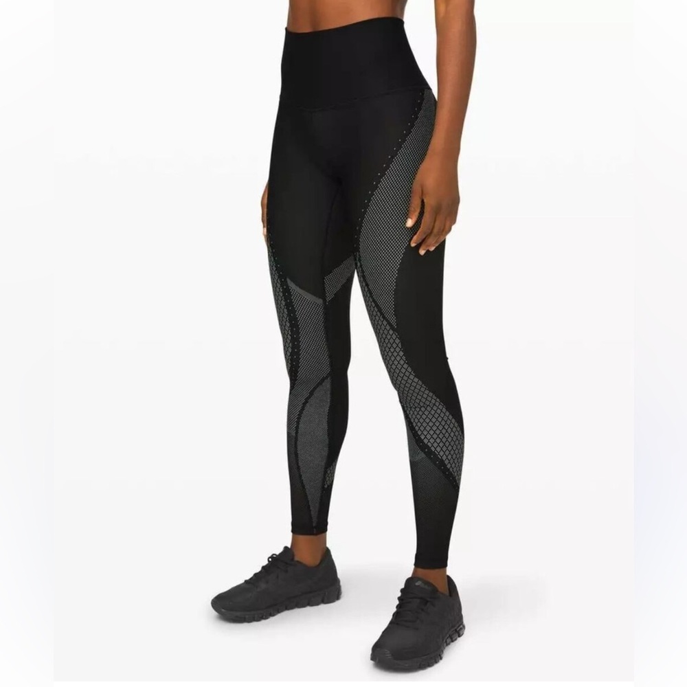 Lululemon Mapped Out High Rise Tight 28" Women's Size 6 Black Glacier Gray